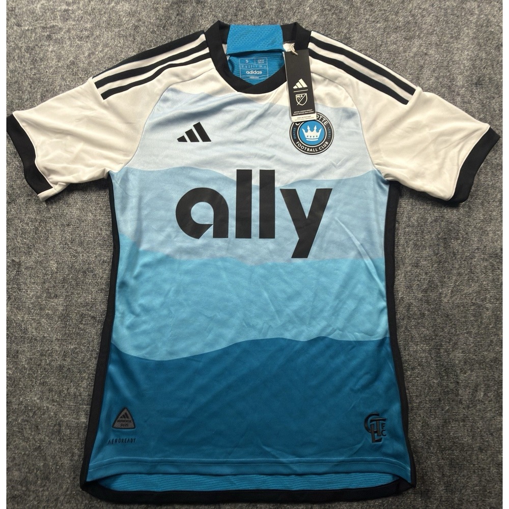 Adidas Charlotte FC Authentic Jersey Mens Small Blue Carolina Kit Explore NWT